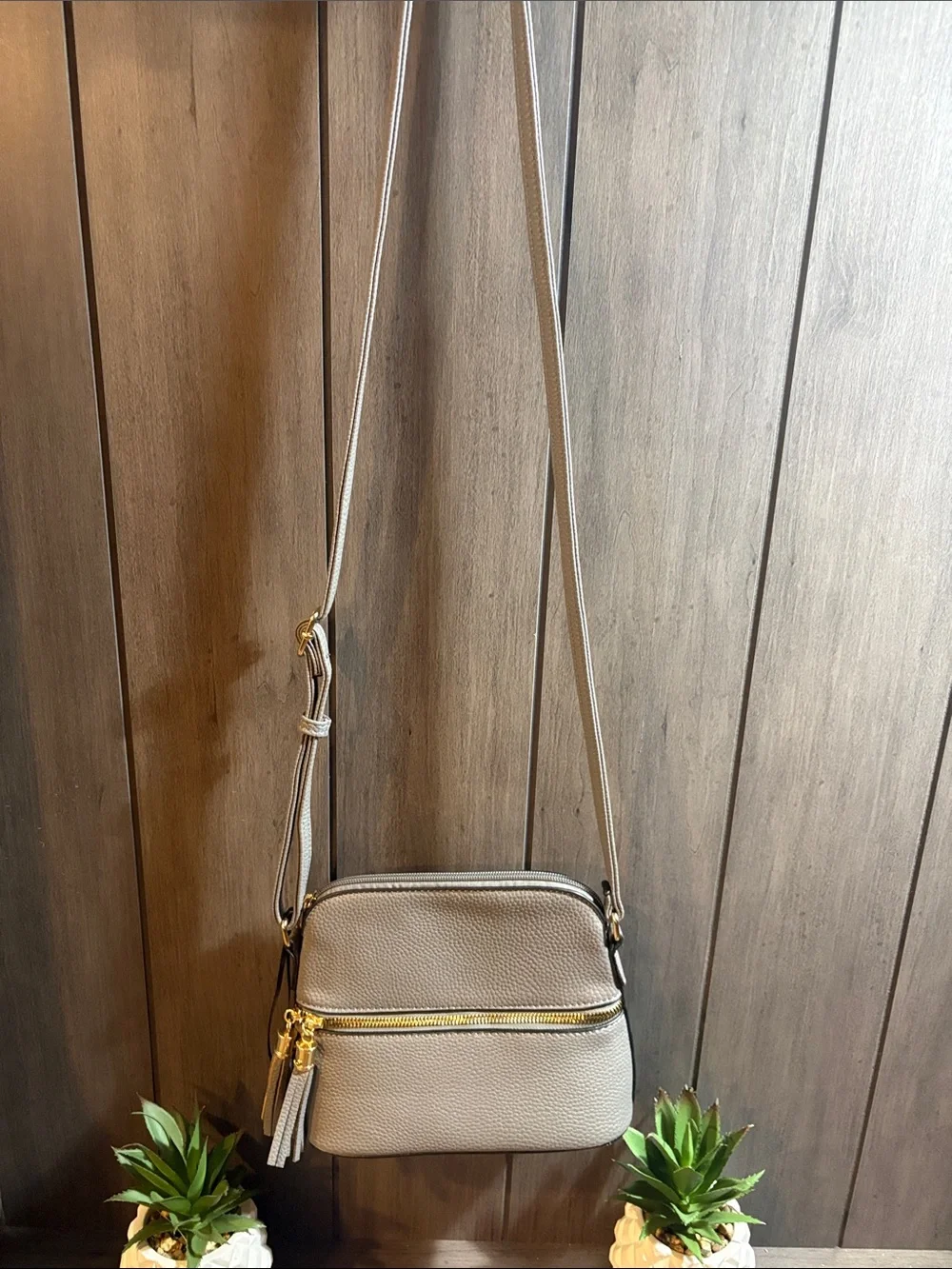 Crossbody Bag in Light Taupe.          #3